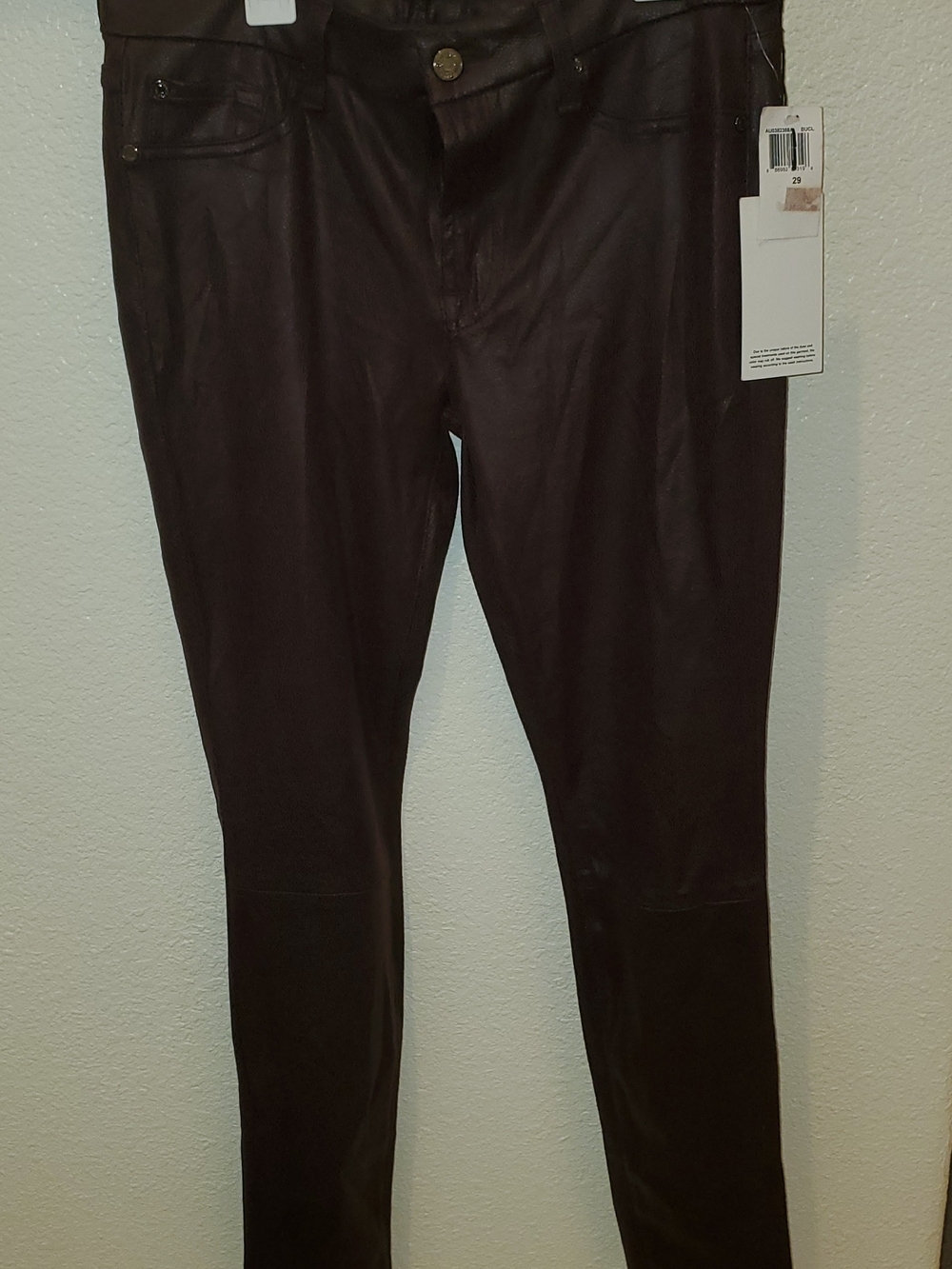 Women's 7 For All Mankind Burgundy Slim-Fit Crackle Texture Denim Size 29 NWT